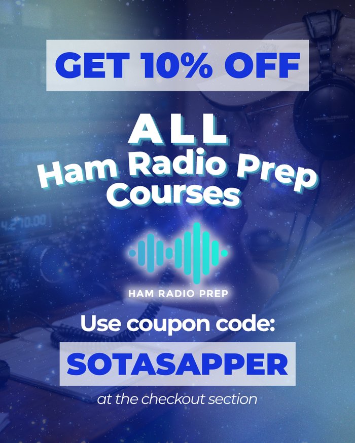 Get 10% off all Ham Radio Prep courses — coupon SOTASAPPER